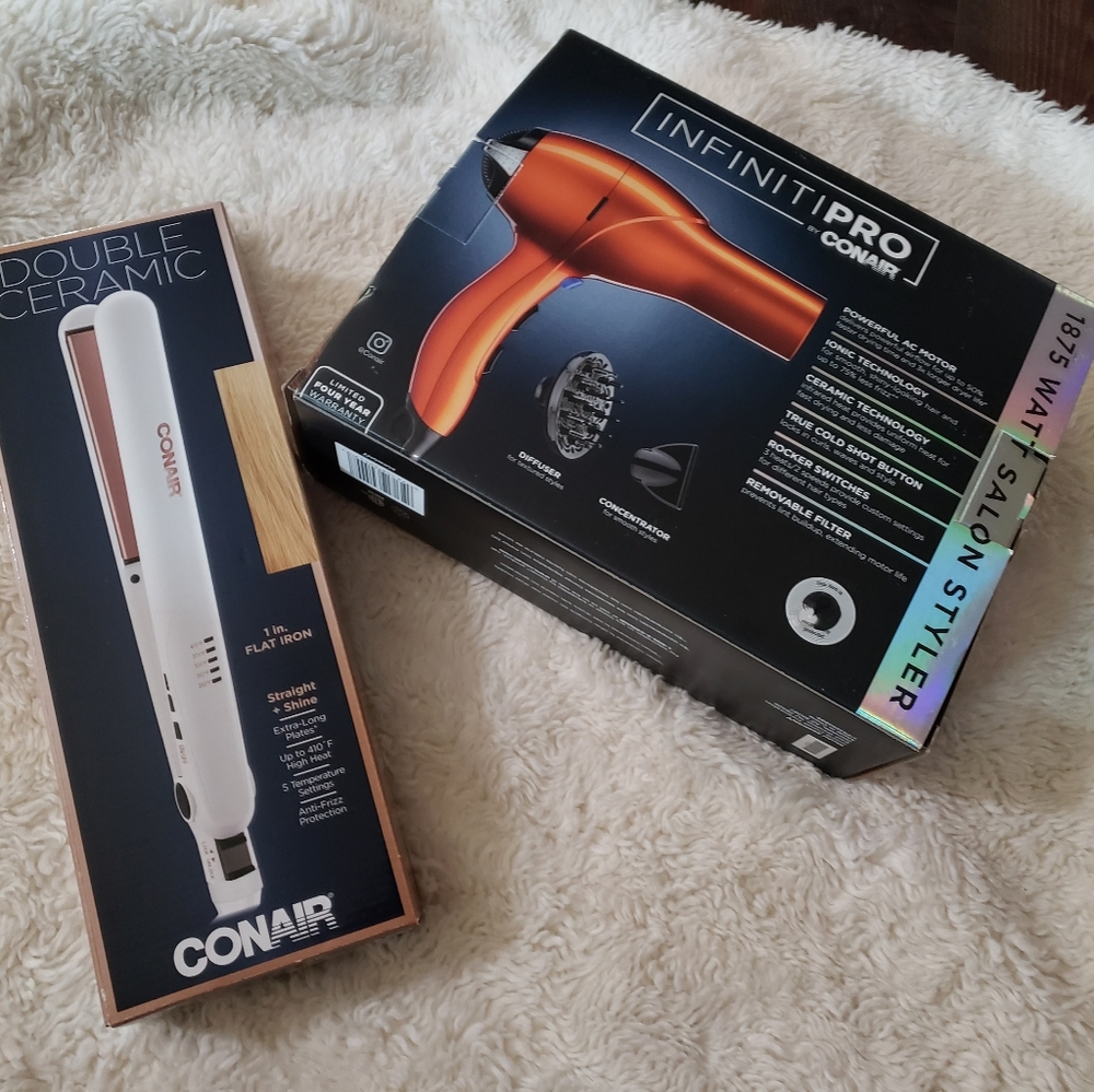 Hairdryer and Flat iron bundle